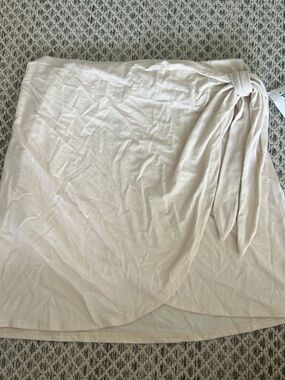 PacSun Light Cream Wrap Skirt with Side Tie